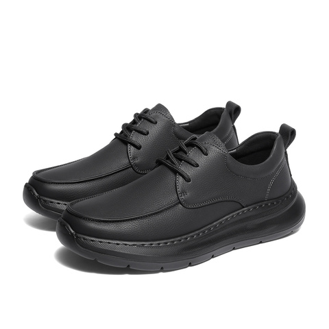 森达休闲皮鞋男2025秋季新款简约厚底休闲鞋2AU01CM5