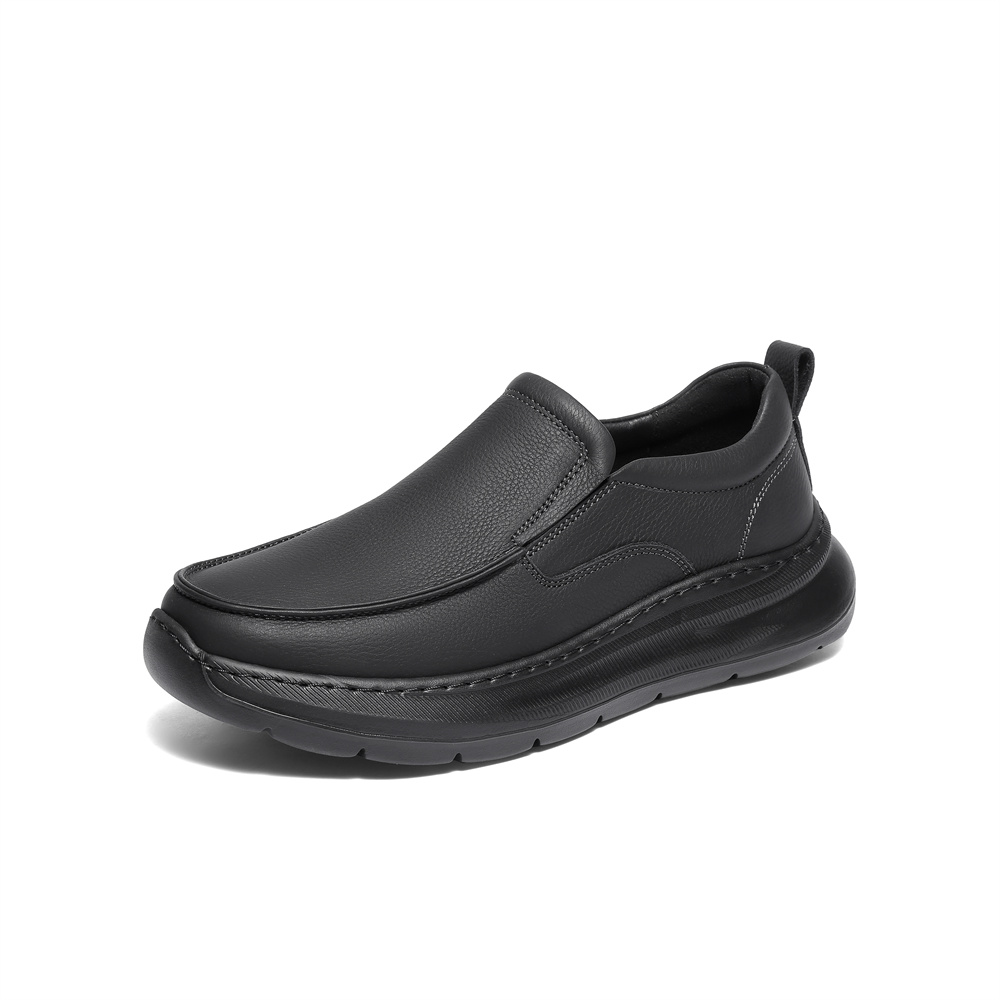 森达休闲皮鞋男2025秋新简约一脚蹬厚底休闲鞋2AU02CM5