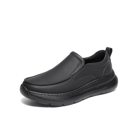 森达休闲皮鞋男2025秋新简约一脚蹬厚底休闲鞋2AU02CM5