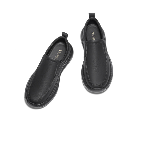 森达休闲皮鞋男2025秋新简约一脚蹬厚底休闲鞋2AU02CM5