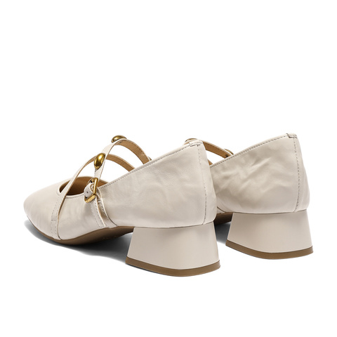 森达玛丽珍女2025秋新商场同款小金豆粗跟浅口单鞋XUQ01CQ5