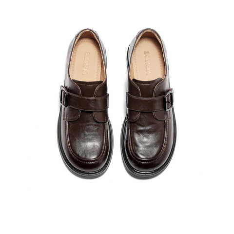 森达牛津鞋女2025秋新商场同款皮带扣厚底休闲单鞋XUK01CA5