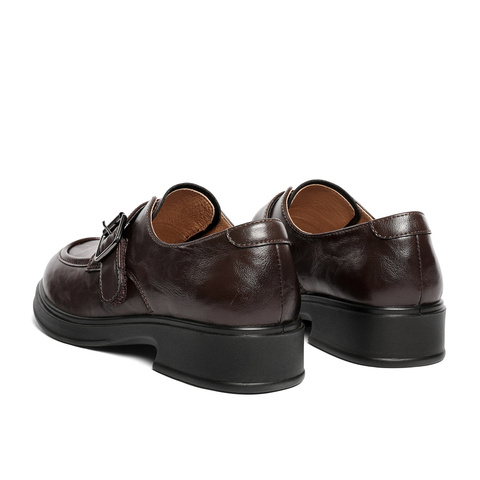 森达牛津鞋女2025秋新商场同款皮带扣厚底休闲单鞋XUK01CA5