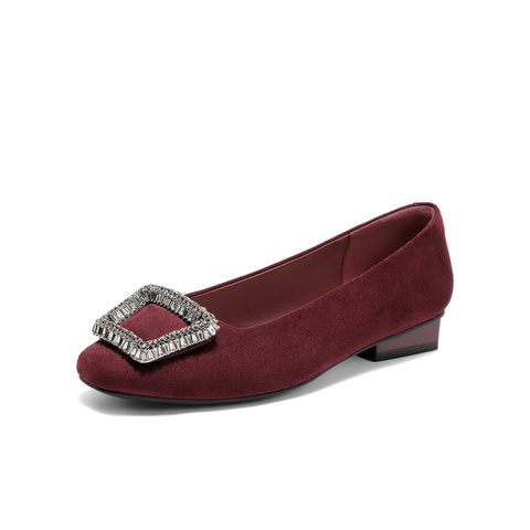 森达法式平底单鞋女2025秋新通勤一脚蹬低跟单鞋WP043CQ5