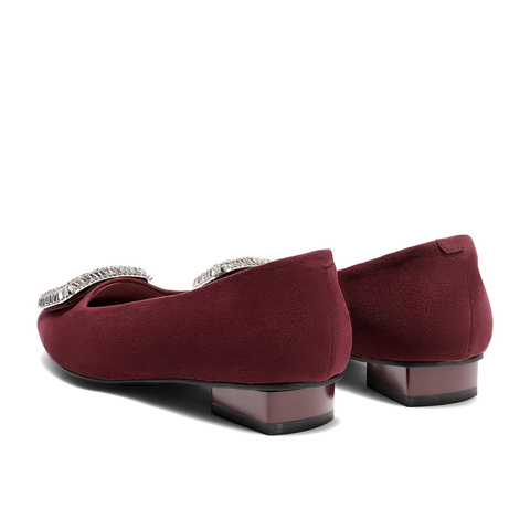 森达法式平底单鞋女2025秋新通勤一脚蹬低跟单鞋WP043CQ5