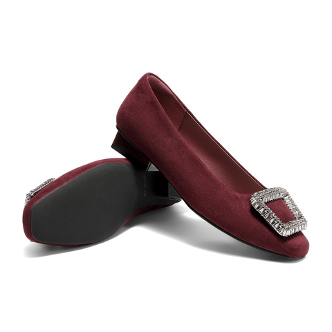 森达法式平底单鞋女2025秋新通勤一脚蹬低跟单鞋WP043CQ5