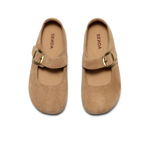 森达勃肯鞋女2025秋季新款舒适软底内增高浅口单鞋ZTH82CQ5