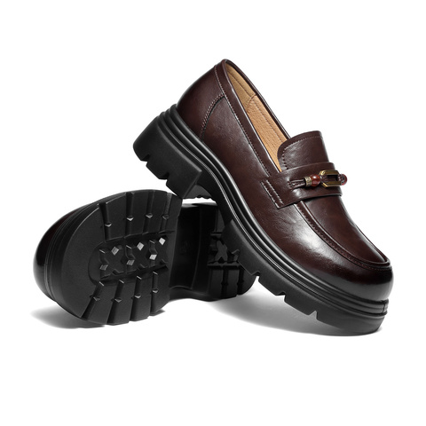 森达乐福鞋女2025秋新商场同款学院风厚底休闲单鞋XUL01CA5