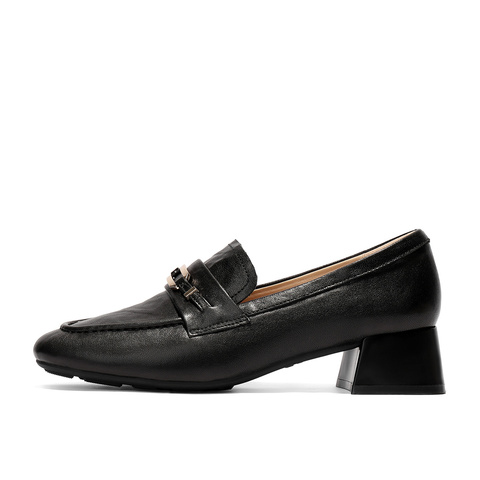 森达乐福鞋女2025秋新商场同款气质通勤粗跟单鞋XUN01CA5