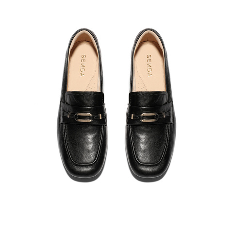 森达乐福鞋女2025秋新商场同款气质通勤粗跟单鞋XUN01CA5