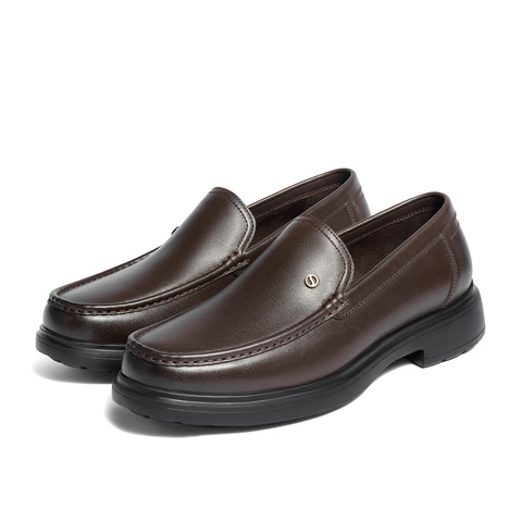 森达休闲皮鞋男2025冬新商场同款一脚蹬厚底单鞋K3M05DM5