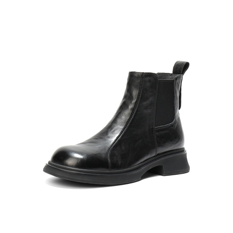 森达切尔西靴女2025冬新商场同款潮流休闲短皮靴XTT01DD5