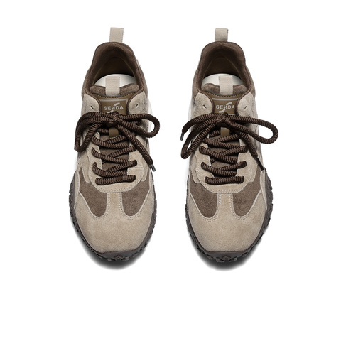 森达高帮鞋女2025冬新商场同款运动休闲阿甘鞋XSV01DD5