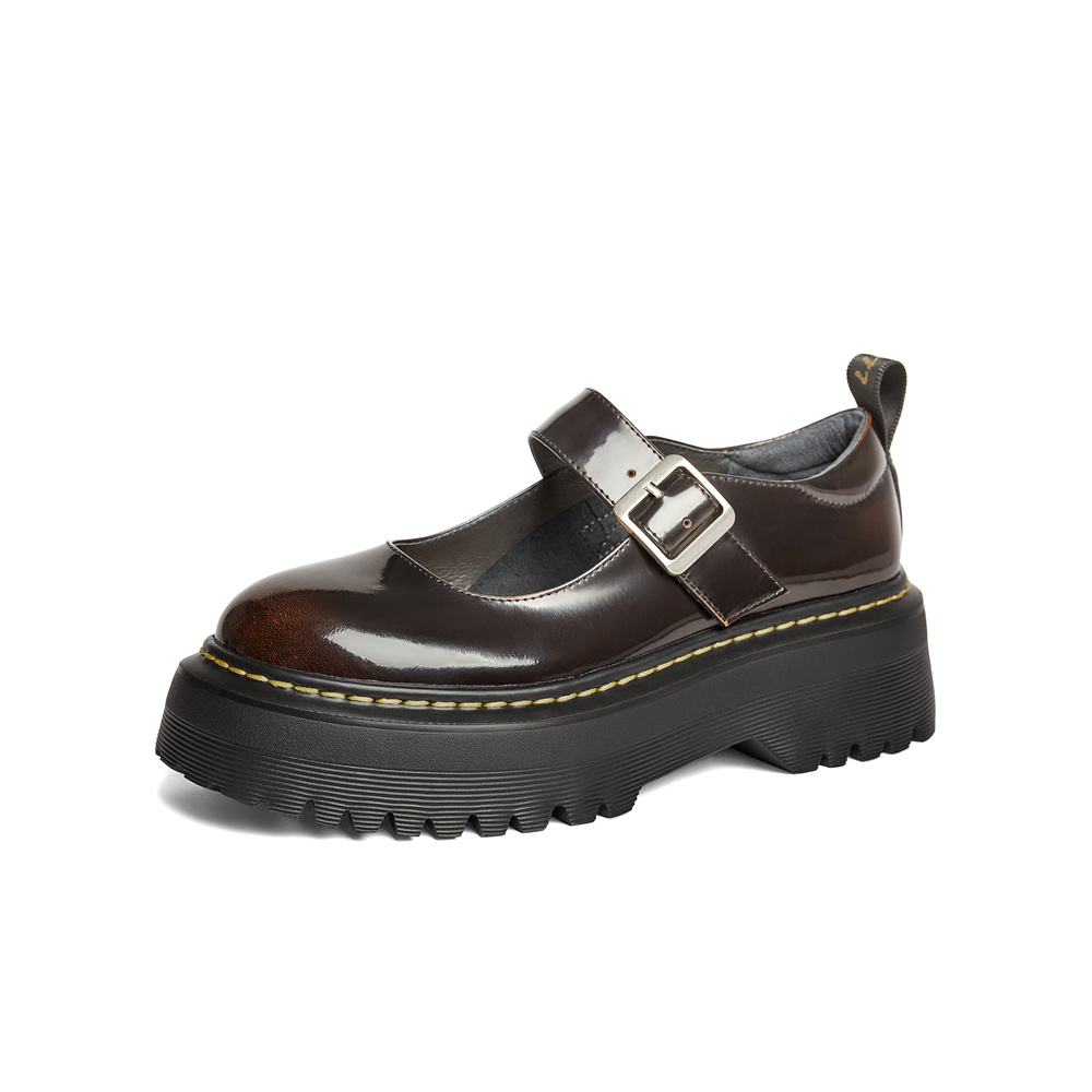 森达玛丽珍鞋女款2025春季新款学院风厚底浅口单鞋ZCC27AQ5