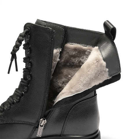 森达马丁靴女2025冬新商场同款百搭真皮休闲中筒靴XTC01DZ5