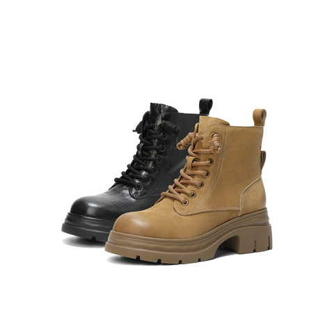 森达马丁靴女2025冬新商场同款户外徒步厚底休闲短靴XTB01DD5