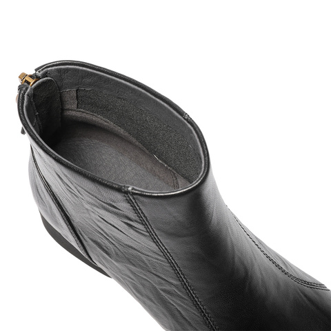 森达休闲靴女2025冬季新款商场同款抓纹皮短皮鞋4T649DD5