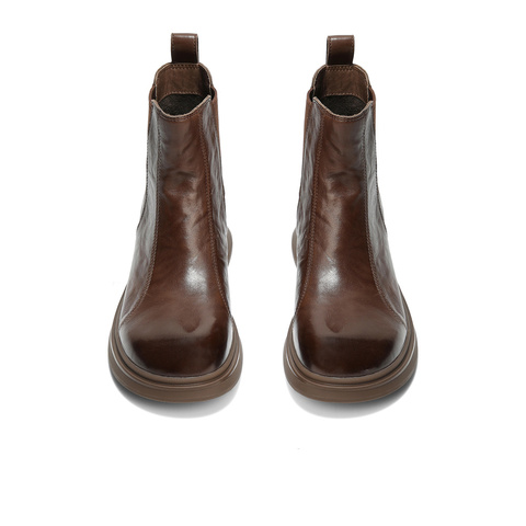 森达切尔西靴女2025冬新商场同款潮流休闲短皮靴XTT01DD5