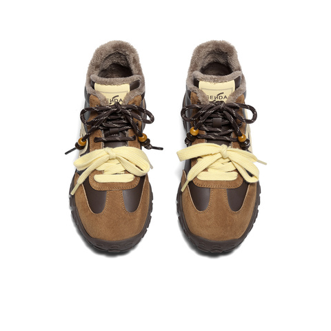 森达高帮鞋女2025冬季新款商场同款户外德训休闲鞋XTW01DD5