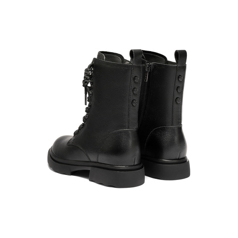 森达马丁靴女2025冬新商场同款百搭真皮休闲中筒靴XTC01DZ5