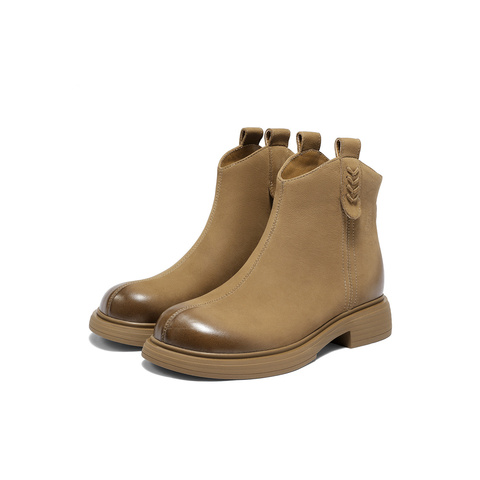 森达休闲靴女2025冬新商场同款时尚显瘦潮流短靴XTF01DD5