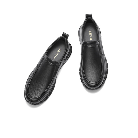 森达休闲皮鞋男2025冬新商场同款简约一脚蹬厚底单鞋2AC02DM5