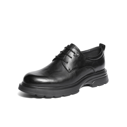 森达休闲皮鞋男2025冬新商场同款厚底舒适单鞋2AN01DM5