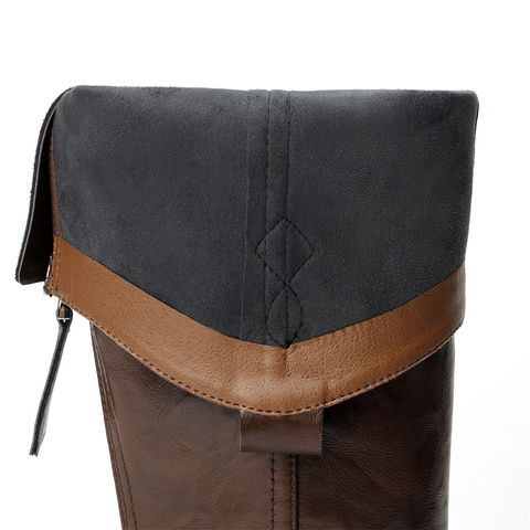 森达西部靴女2025冬季新款商场同款抓纹粗跟长筒靴4QH80DC5