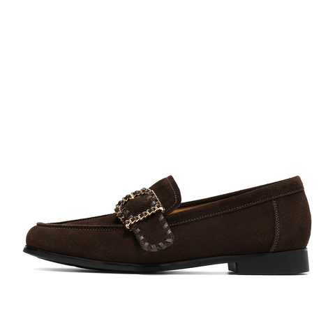 森达乐福鞋女2025秋新简约皮带扣一脚蹬平跟单鞋ZTH91CA5