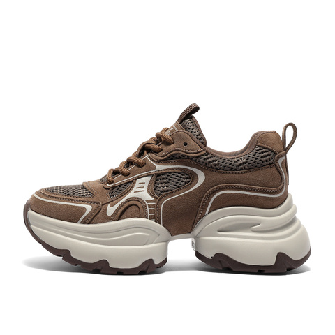 森达网面鞋女2025秋新商场同款拼接厚底休闲老爹鞋XRW01CM5