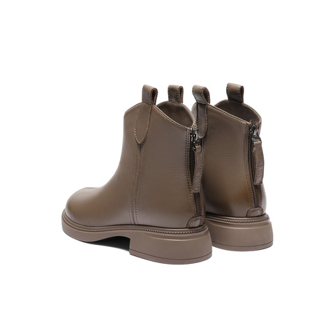 森达时装靴女2025冬新商场同款软面真皮休闲短靴XRU01DD5