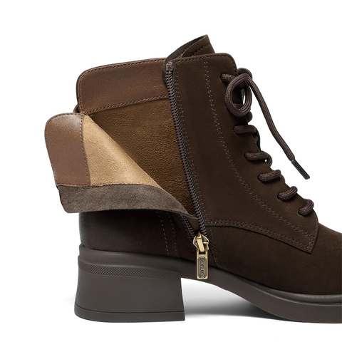 森达马丁靴女2025冬新商场同款潮流户外粗跟短皮靴4CU40DD5