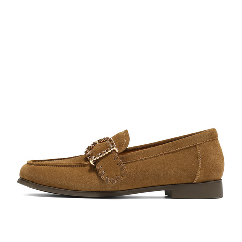 森达乐福鞋女2025秋新简约皮带扣一脚蹬平跟单鞋ZTH91CA5