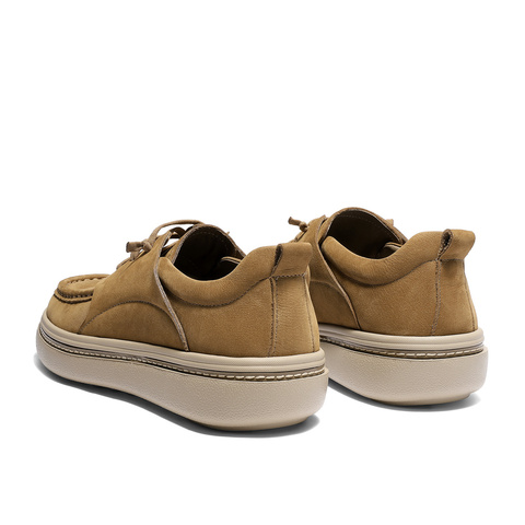 森达休闲皮鞋男2025秋新商场同款简约舒适厚底单鞋2BA01CM5