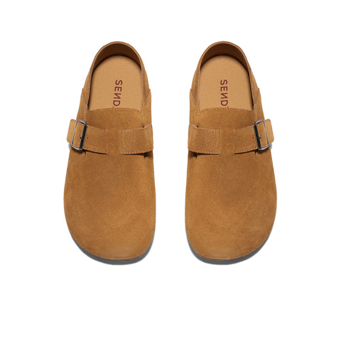 森达勃肯鞋女2025秋季新款简约皮带扣舒适内增高休闲鞋WP050CA5