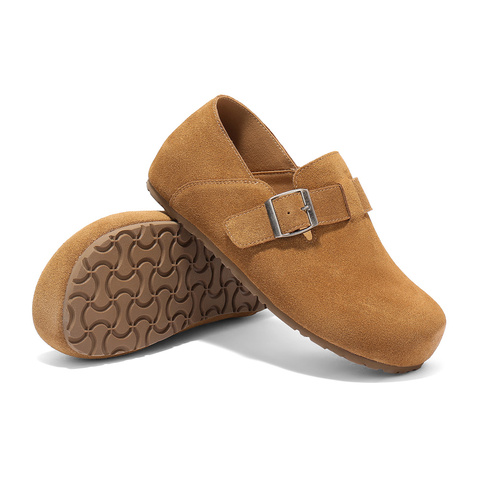 森达勃肯鞋女2025秋季新款简约皮带扣舒适内增高休闲鞋WP050CA5