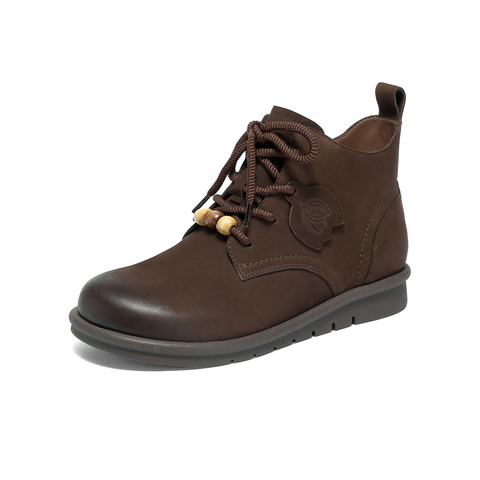 森达马丁靴女2025冬新商场同款可可平底休闲短靴4DS40DD5