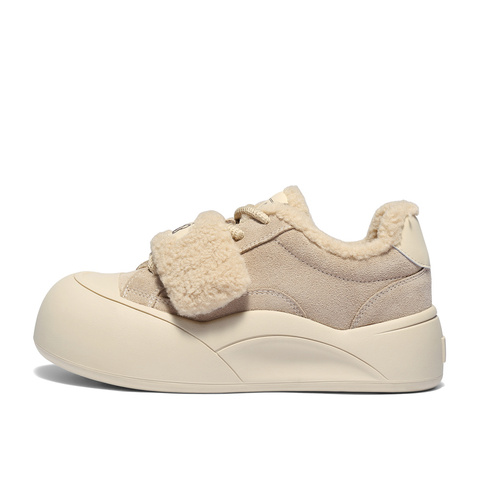 森达毛毛鞋女2025冬新商场同款户外保暖厚底休闲鞋XUT01DM5