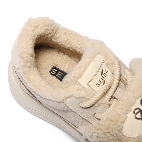 森达毛毛鞋女2025冬新商场同款户外保暖厚底休闲鞋XUT01DM5