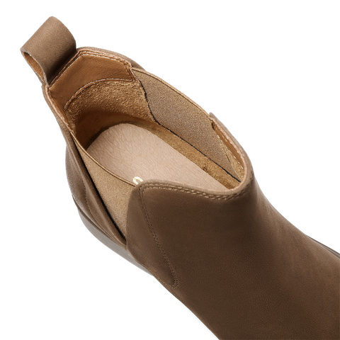 森达切尔西靴女2025冬季新款商场同款简约粗跟短皮靴4CU53DD5