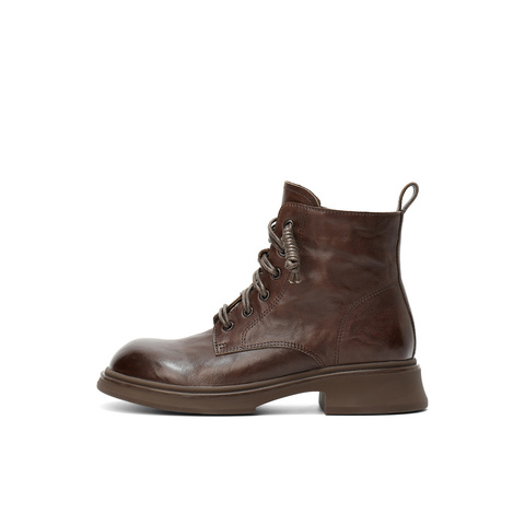 森达马丁靴女2025冬新商场同款机车风厚底休闲短靴XTS01DD5