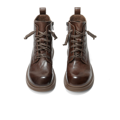 森达马丁靴女2025冬新商场同款机车风厚底休闲短靴XTS01DD5