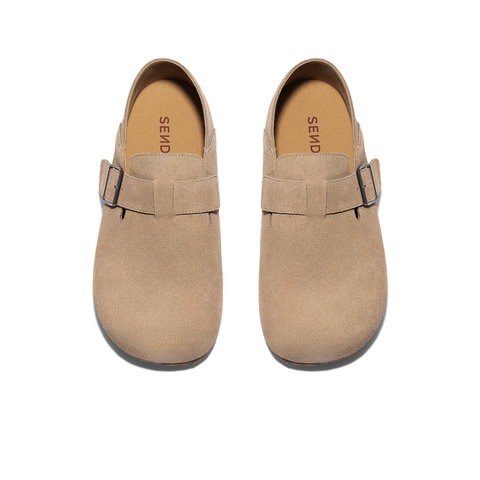 森达勃肯鞋女2025秋季新款简约皮带扣舒适内增高休闲鞋WP050CA5