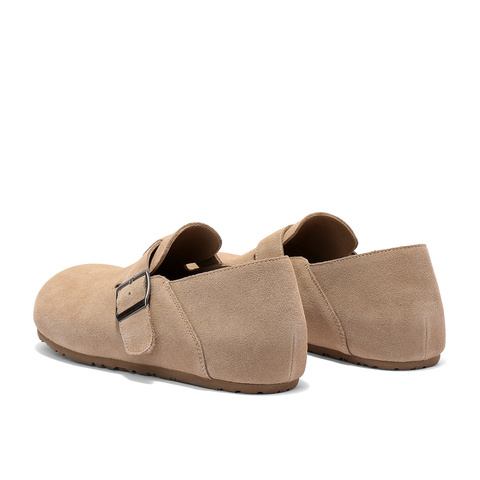 森达勃肯鞋女2025秋季新款简约皮带扣舒适内增高休闲鞋WP050CA5