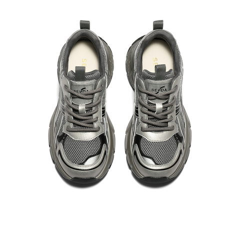 森达老爹鞋女2025季新商场同款网面厚底户外休闲鞋XVE01DM5