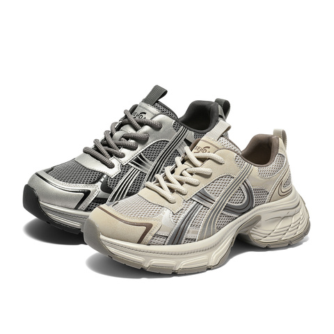 森达老爹鞋女2025季新商场同款网面厚底户外休闲鞋XVE01DM5