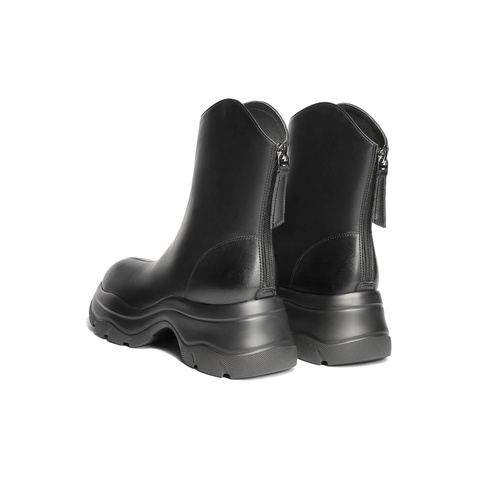 森达弹力靴女2025冬新商场同款厚底增高显瘦休闲中筒靴XSX01DZ5