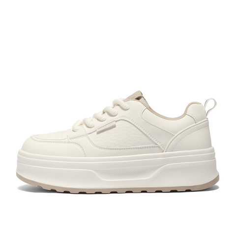 森达小白鞋女2025秋季新款厚底增高户外休闲板鞋WP049CM5