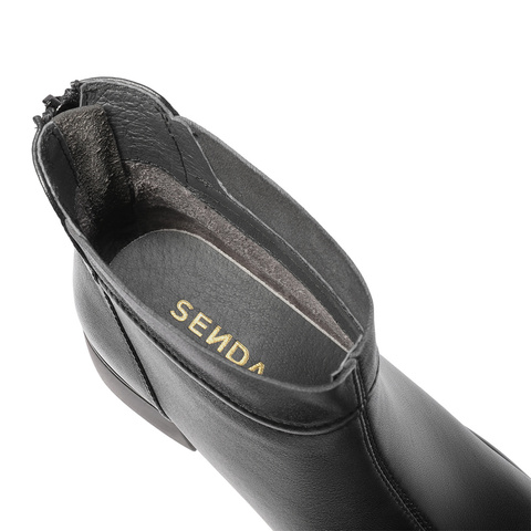 森达休闲靴2025冬季新款商场同款软面粗高跟短靴XRN01DD5