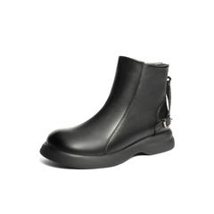 森达时装靴女2025冬新商场同款软面气质休闲短皮靴XVH01DD5